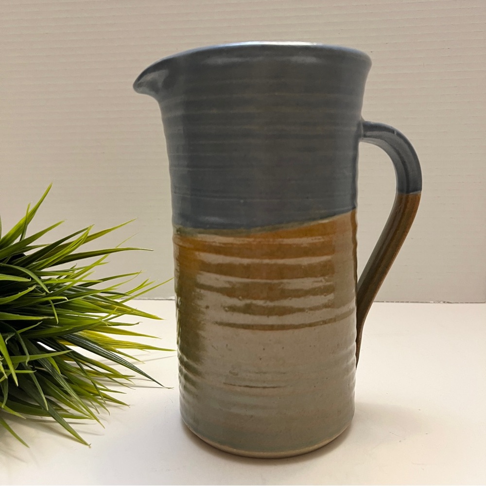 Handcrafted Ceramic Pitcher - Blue and Brown